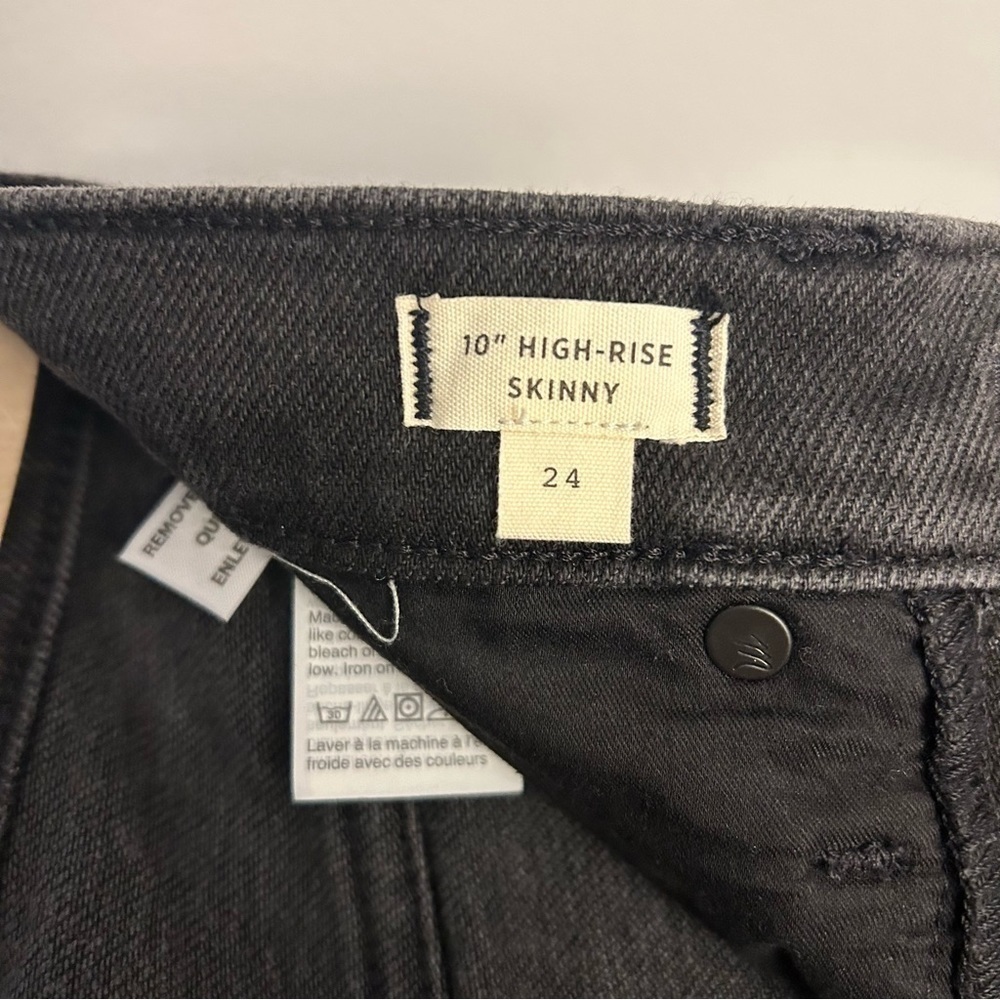 Madewell Black Jeans 10” High-Rise Skinny Size 24 NWT - Picture 5 of 12